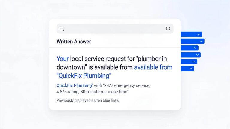 Search queries for local services now return a written answer instead of ten blue links